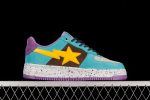 A Bathing Ape Bape Sta Teal Brown Yellow Suede 2.jpg