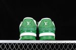 Louis Vuitton Trainer Green Monogram Denim White 4.jpg