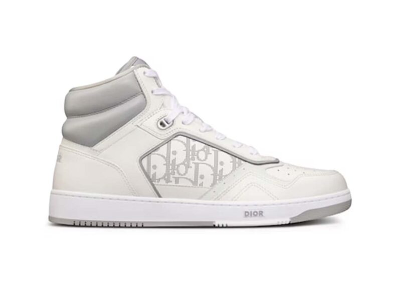 D1or B27 High White and Gray Smooth Calfskin with White D1or Oblique Galaxy Leather